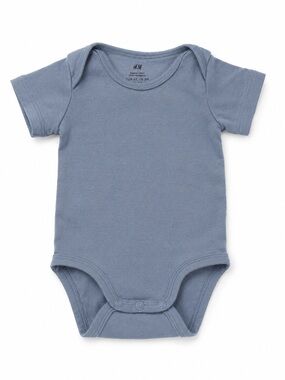 H&M Short Sleeve Baby Bodysuit in Slate Blue